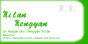 milan mengyan business card